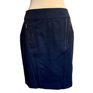 ANN TAYLOR Navy Skirt Size 12 Pencil Business Office